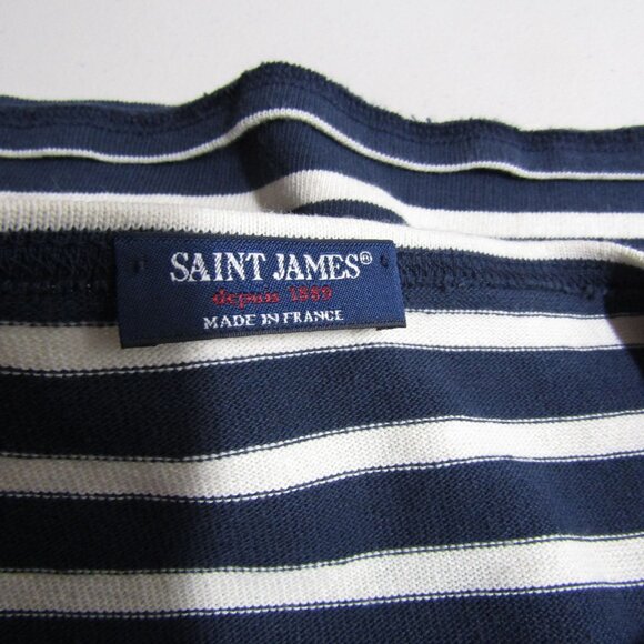 SAINT JAMES Breton Navy White Stripe Nautical Long Sleeve Top US 34 S France - Picture 6 of 9